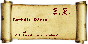 Barbély Rózsa névjegykártya
