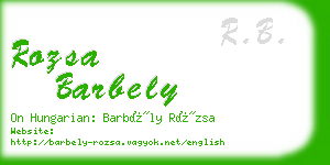 rozsa barbely business card